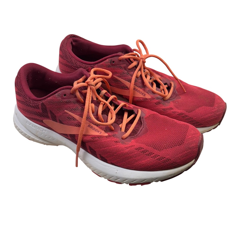 Brooks Launch 6 Womens Running Shoes Red Burgundy 1202851B628‎ Size 9.5 Medium B